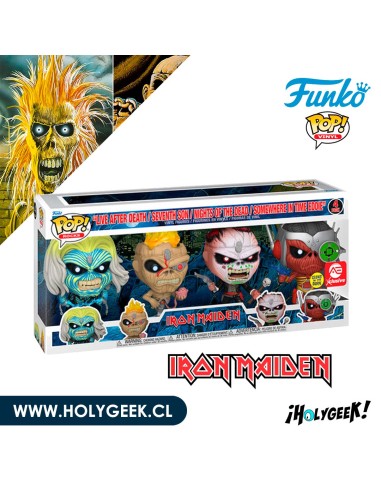 FUNKO POP! ROCKS: Iron Maiden - Eddie 4Pack 02 Glow in the Dark Box Set (AE Exclusive)