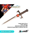 Daga Espada del Augurio de Thundercats, de acero al carbono sin filo, con el Ojo de Thundera en la guarda.
