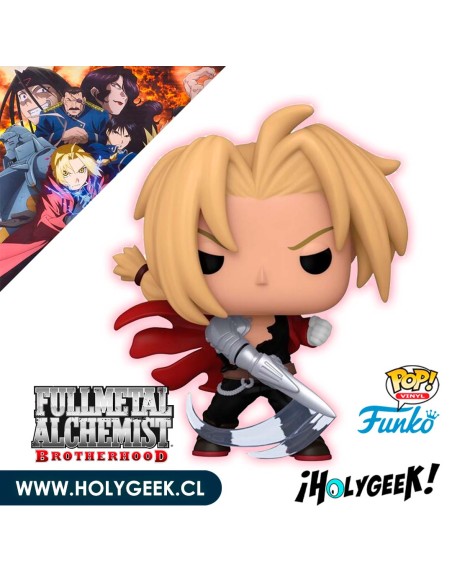figura de vinilo Funko Pop! de Edward Elric de Fullmetal Alchemist, con su automail y su hoja.