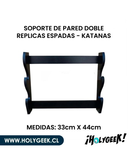 Base / Exhibidor / Soporte Doble de Pared para Katana o Espada