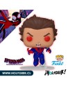 figura de vinilo Funko Pop! de Spider-Man 2099 sin máscara, con su traje característico