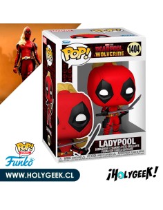 Lady Deadpool, la contraparte femenina de Deadpool. con un traje rojo y negro, 2