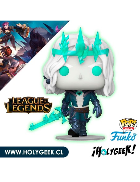Funko Pop! de Viego de League of Legends. Viego lleva una armadura oscura y sostiene una espada.
