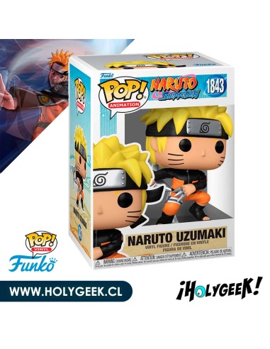Funko Pop! de Naruto Uzumaki de Naruto: Shippuden, sosteniendo un shuriken.