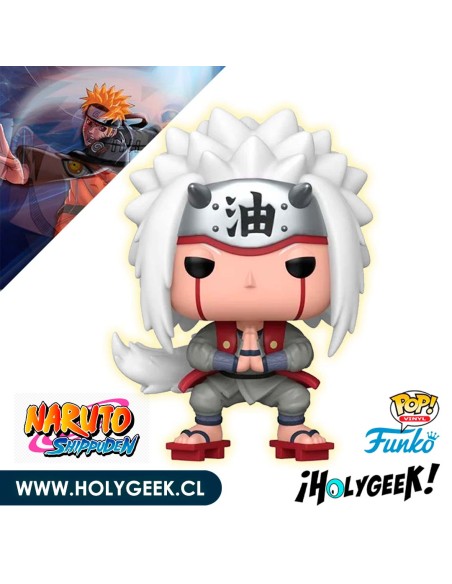 Funko Pop! de Jiraiya del anime Naruto Shippuden. Jiraiya lleva su atuendo característico.