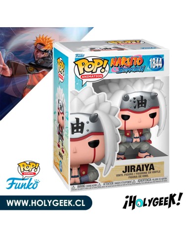 Funko Pop! de Jiraiya del anime Naruto Shippuden. Jiraiya lleva su atuendo característico.