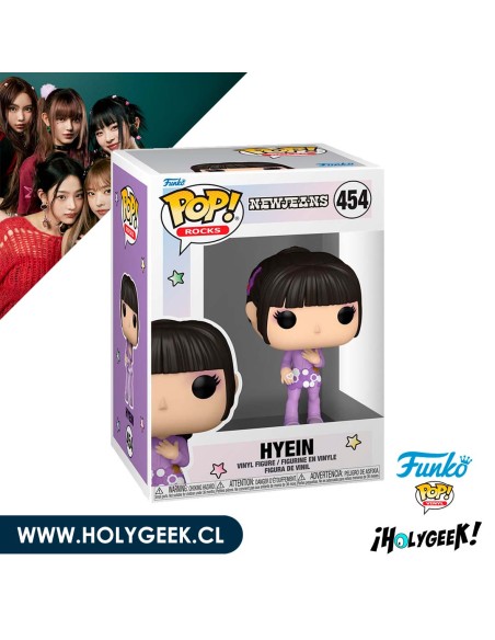 Funko Pop! de Hyein del grupo de K-Pop New Jeans. Hyein está de pie en una pose característica,