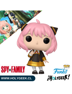 Funko Pop! de Anya Forger del anime Spy x Family. Anya lleva su uniforme escolar y tiene una expresión curiosa.