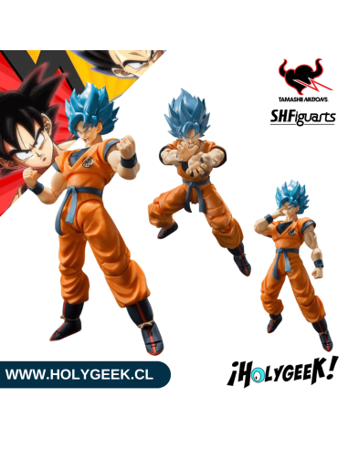 Goku Super Saiyan God Super Saiyan, en pose de combate.