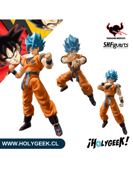 Goku Super Saiyan God Super Saiyan, en pose de combate.