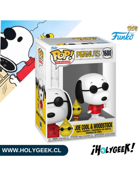 Snoopy con gafas y chaqueta roja junto a su inseparable amigo. Ideal para fans de Peanuts y coleccionistas