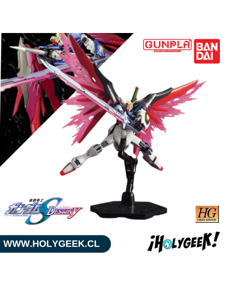 Figura articulada para armar, con armas y alas móviles. Ideal para fans de Gundam SEED Destiny.