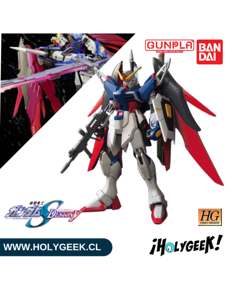 Figura articulada para armar, con armas y alas móviles. Ideal para fans de Gundam SEED Destiny.