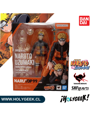 Figura articulada Naruto Uzumaki Narutop99 Edition con múltiples accesorios y rostros intercambiables.