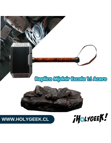 Réplica Martillo Mjolnir Thor - Acero 1:1 con base