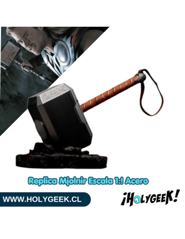 Réplica Martillo Mjolnir Thor - Acero 1:1 con base