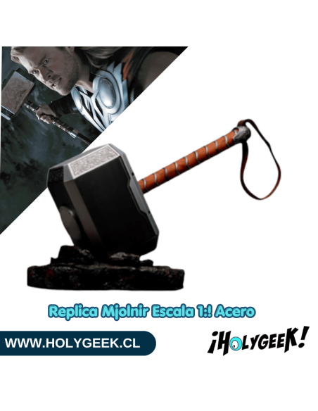 Réplica Martillo Mjolnir Thor - Acero 1:1 con base
