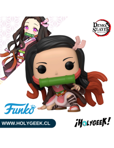 Funko Pop Nezuko Kamado 868 mostrando su kimono rosa y bambú característico