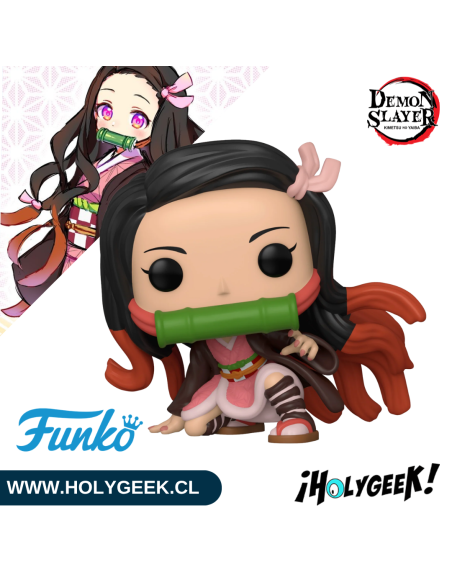 Funko Pop Nezuko Kamado 868 mostrando su kimono rosa y bambú característico