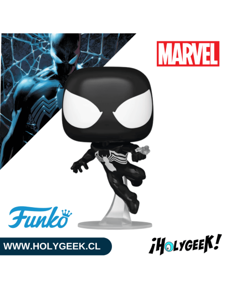 Spider-Man Symbiote Suit 1444 mostrando su diseño en color negro y emblema blanco