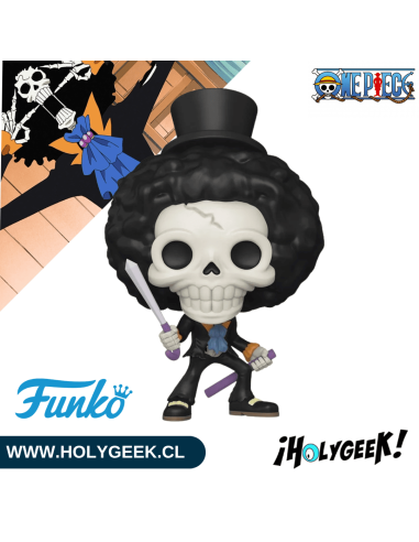 Brook mostrando los detalles de su diseño, vestimenta y postura musical característica.