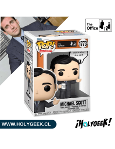 Michael Scott mostrando los detalles de su diseño y vestimenta corporativa. 2