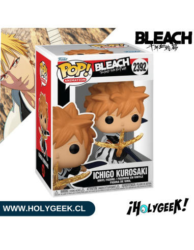 Vista lateral y posterior del empaque tipo Display oficial de Funko Pop! Bleach TYBW Ichigo #2392