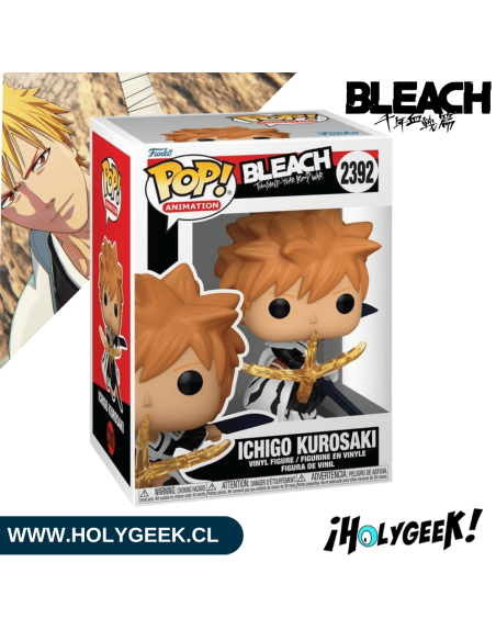 Vista lateral y posterior del empaque tipo Display oficial de Funko Pop! Bleach TYBW Ichigo #2392