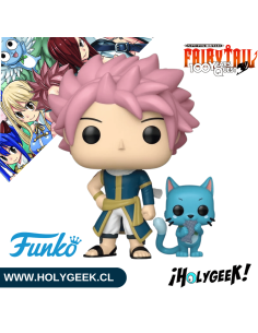 Natsu y Happy mostrando los detalles de su diseño y vestimenta de la secuela.