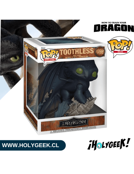 Vista lateral y posterior del empaque tipo Display Deluxe oficial de Funko Pop! How to Train Your Dragon