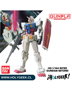 Figura ensamblada del RX-78-2 Gundam Beyond Global mostrando su alta articulación y accesorios