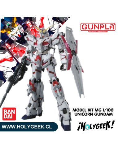 Figura ensamblada del Unicorn Gundam en Modo Destroy mostrando su psycho-frame