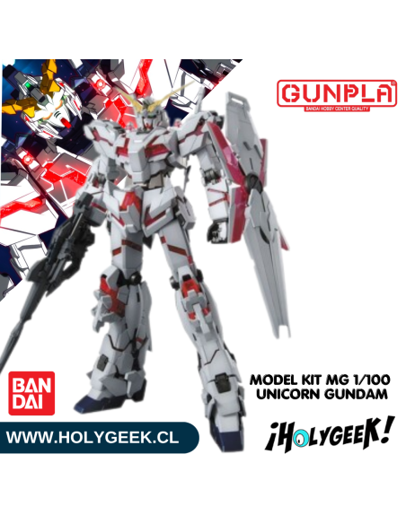 Figura ensamblada del Unicorn Gundam en Modo Destroy mostrando su psycho-frame