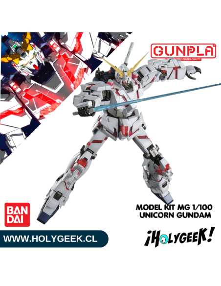 Figura ensamblada del Unicorn Gundam en Modo Destroy mostrando su psycho-frame