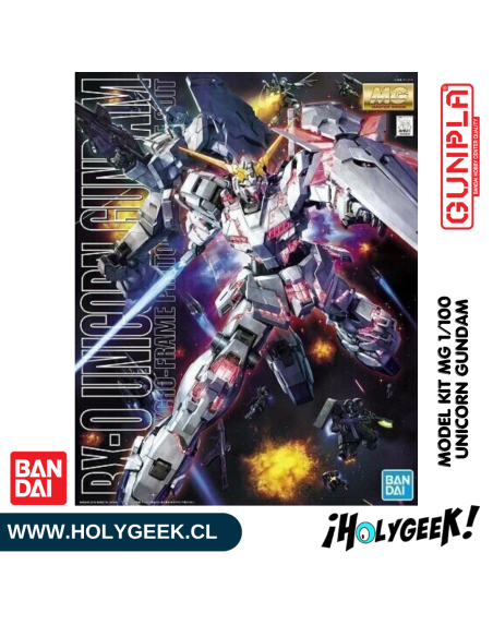 Caja de presentación del Model Kit MG 1/100 Unicorn Gundam