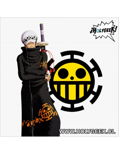 Kikoku de Trafalgar Law de One Piece, con una vaina negra y una empuñadura y guarda detalladas.